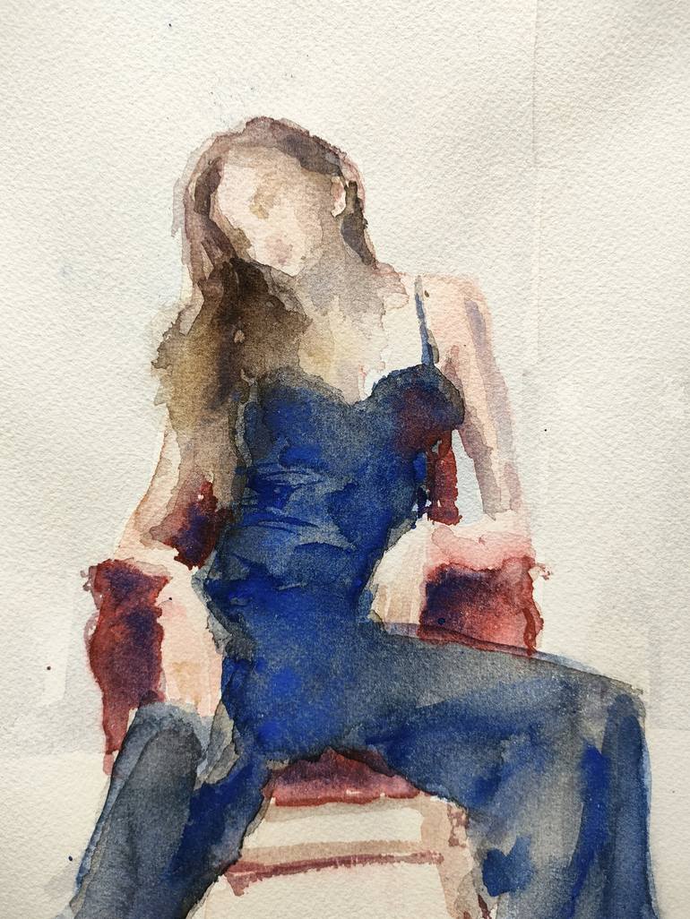 Original Figurative Portrait Painting by OSCAR ALVAREZ