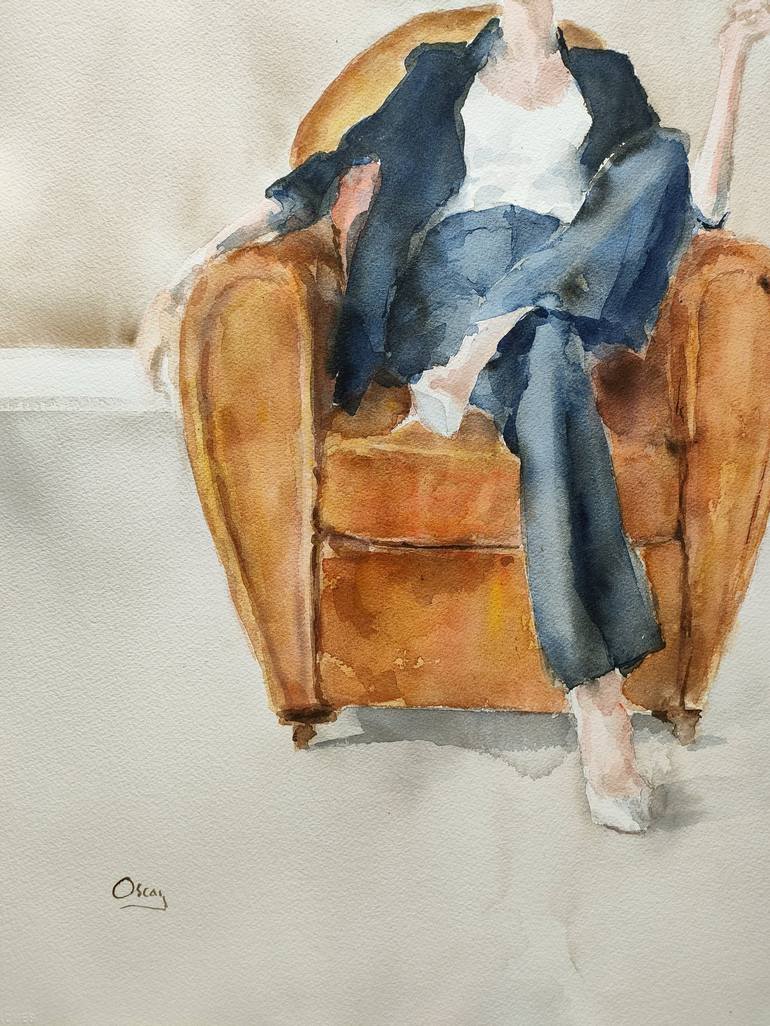 Original Portrait Painting by OSCAR ALVAREZ