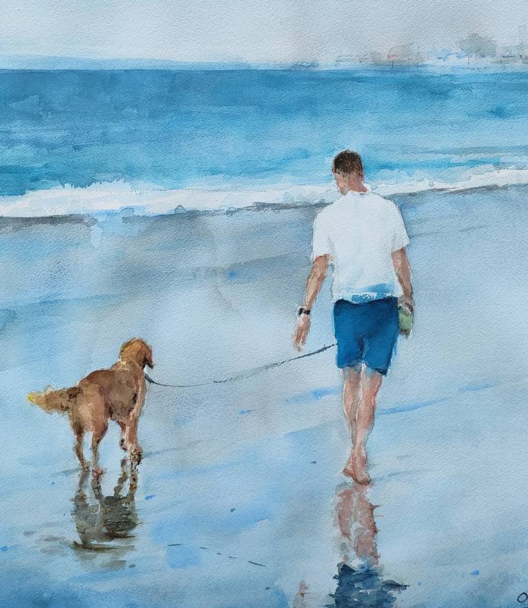 Original Beach Painting by OSCAR ALVAREZ