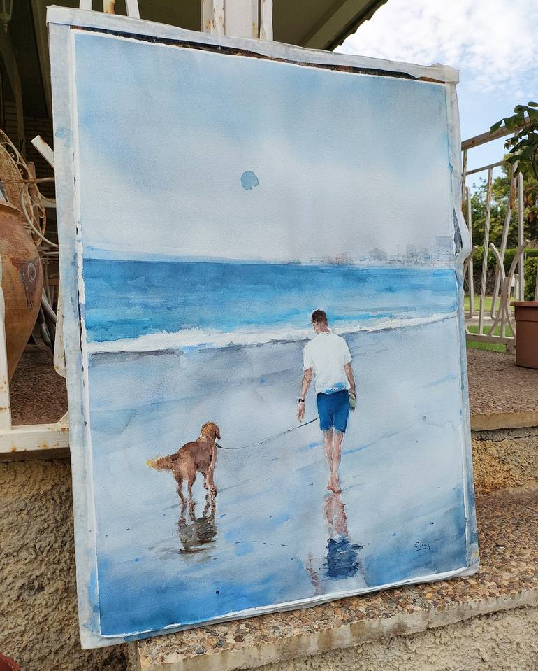 Original Beach Painting by OSCAR ALVAREZ