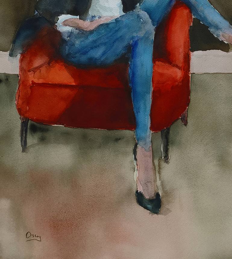 Original Figurative Portrait Painting by OSCAR ALVAREZ