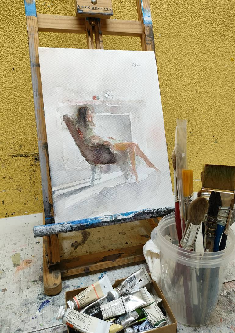 Original Figurative People Painting by Oscar Alvarez