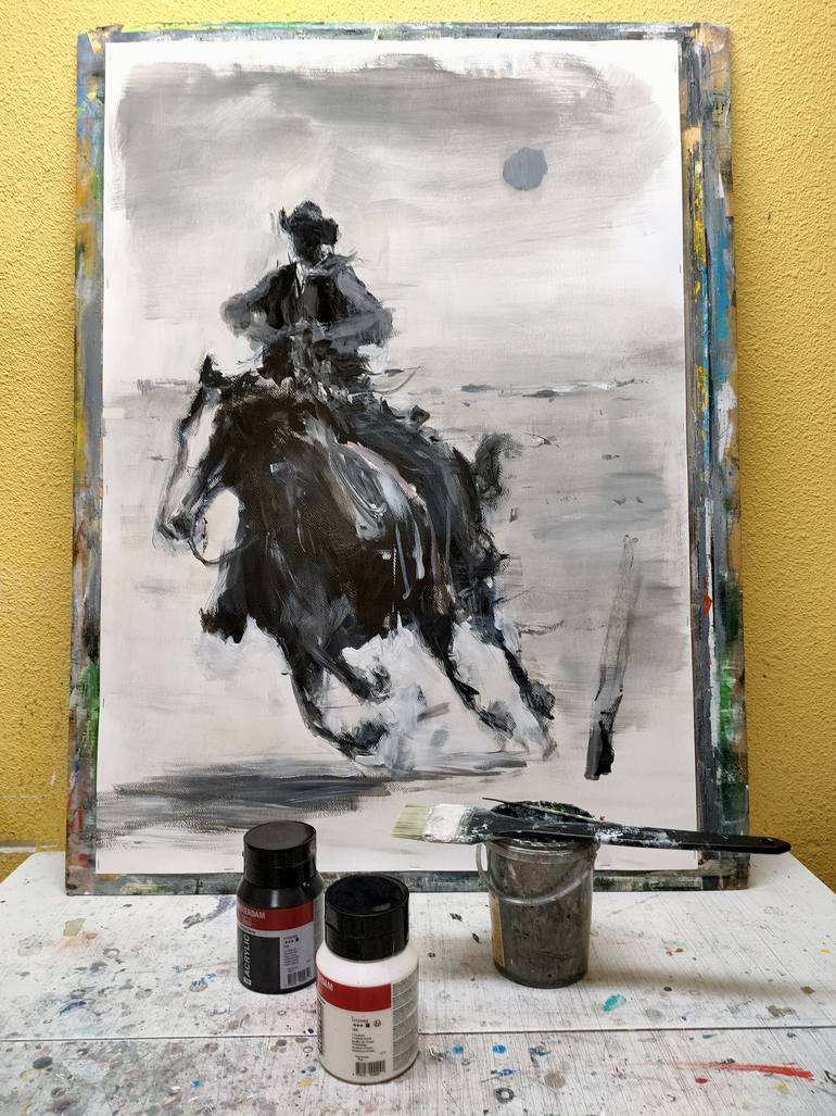 Original Figurative Cinema Painting by Oscar Alvarez