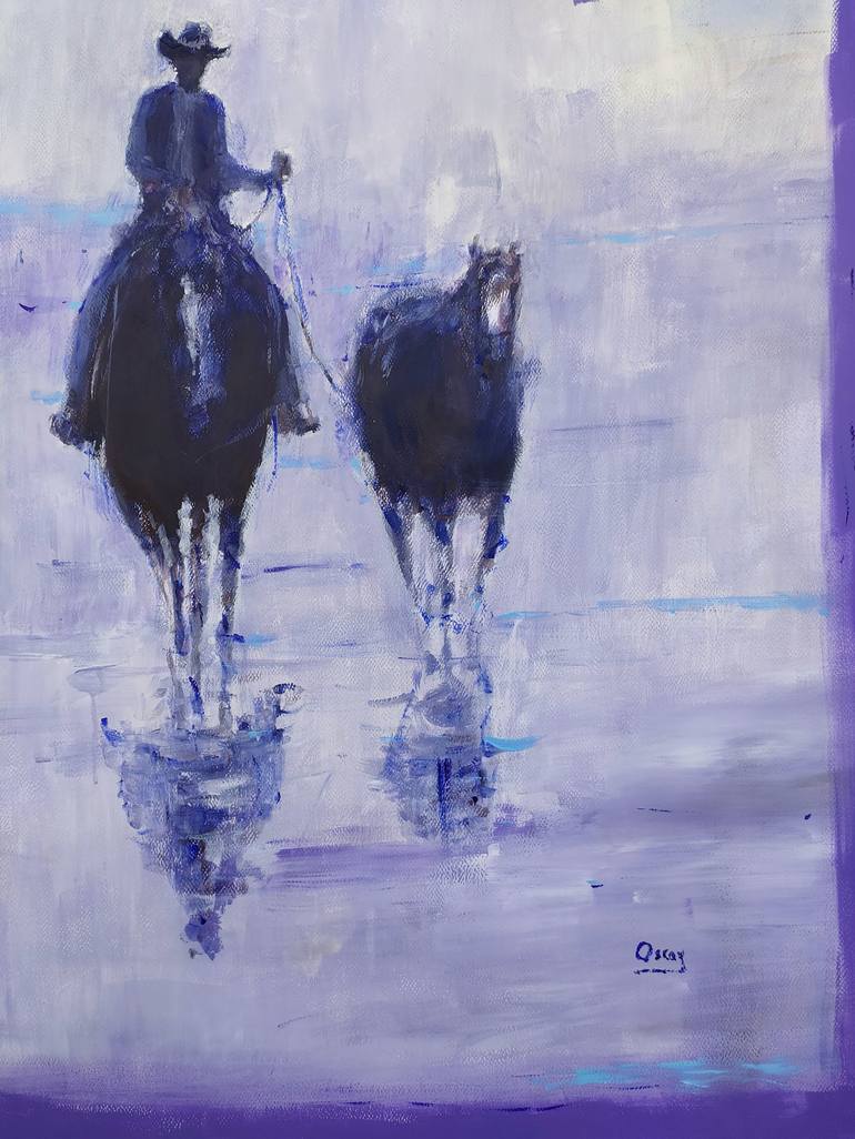 Original Horse Painting by OSCAR ALVAREZ