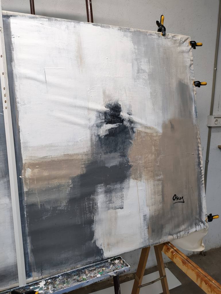 Original Modernism Abstract Painting by Oscar Alvarez