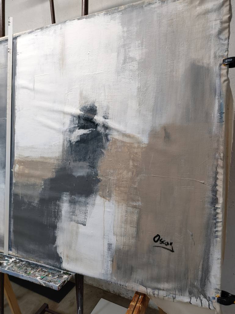 Original Modernism Abstract Painting by Oscar Alvarez