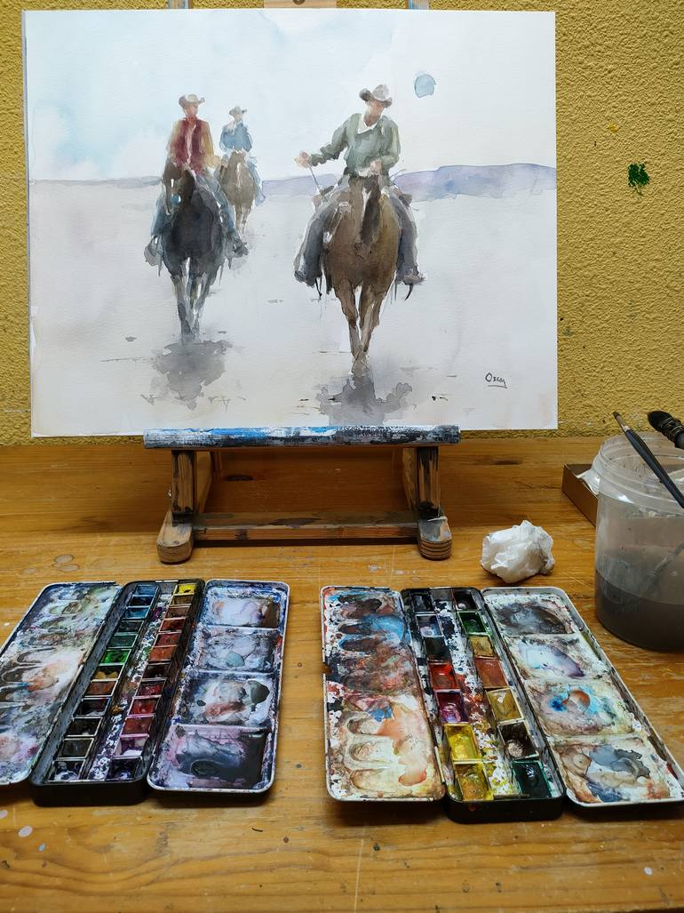 Original Figurative Cinema Painting by Oscar Alvarez