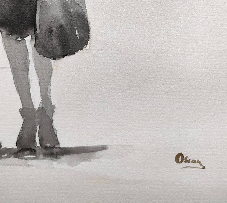 Original Black & White Love Painting by Oscar Alvarez