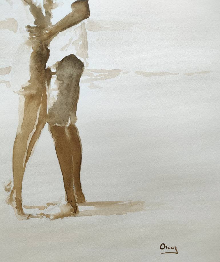 Original Figurative Love Painting by Oscar Alvarez