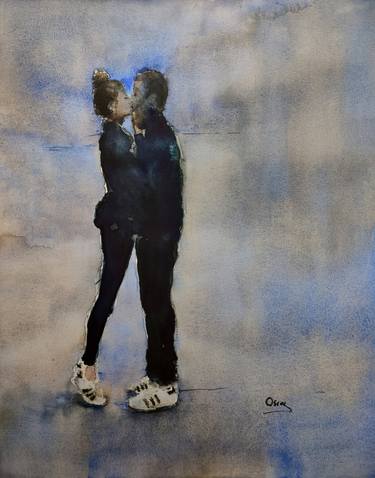 Original Figurative Love Paintings by Oscar Alvarez