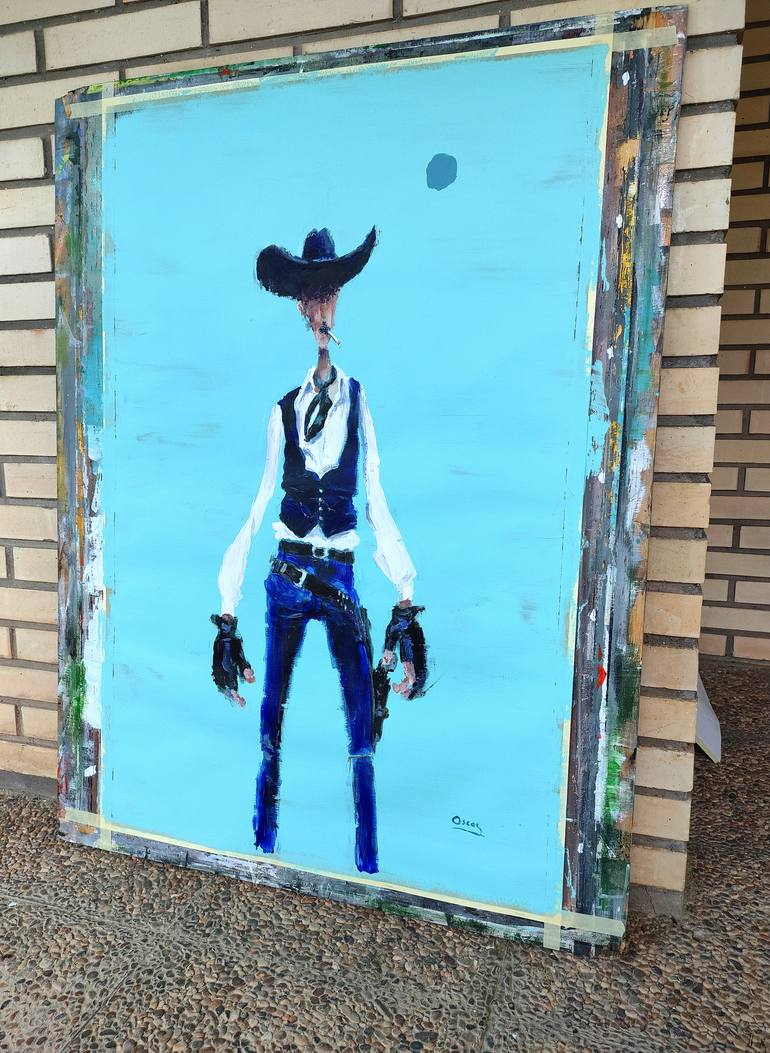 Original Figurative Cartoon Painting by Oscar Alvarez