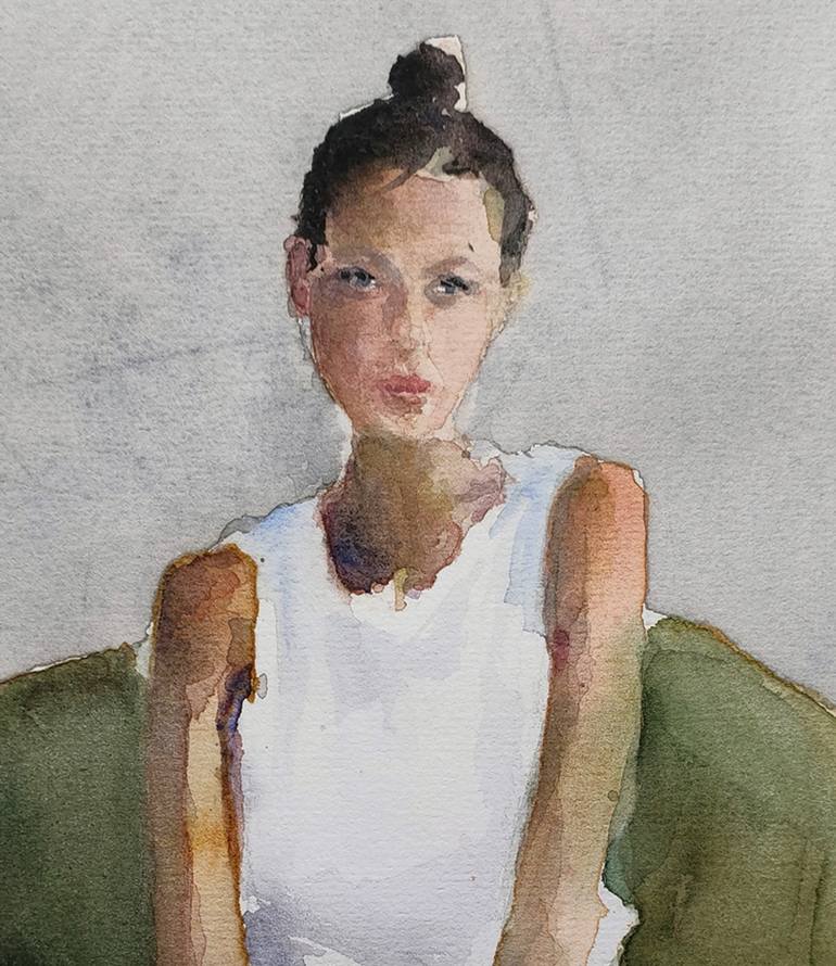 Original Figurative Women Painting by Oscar Alvarez