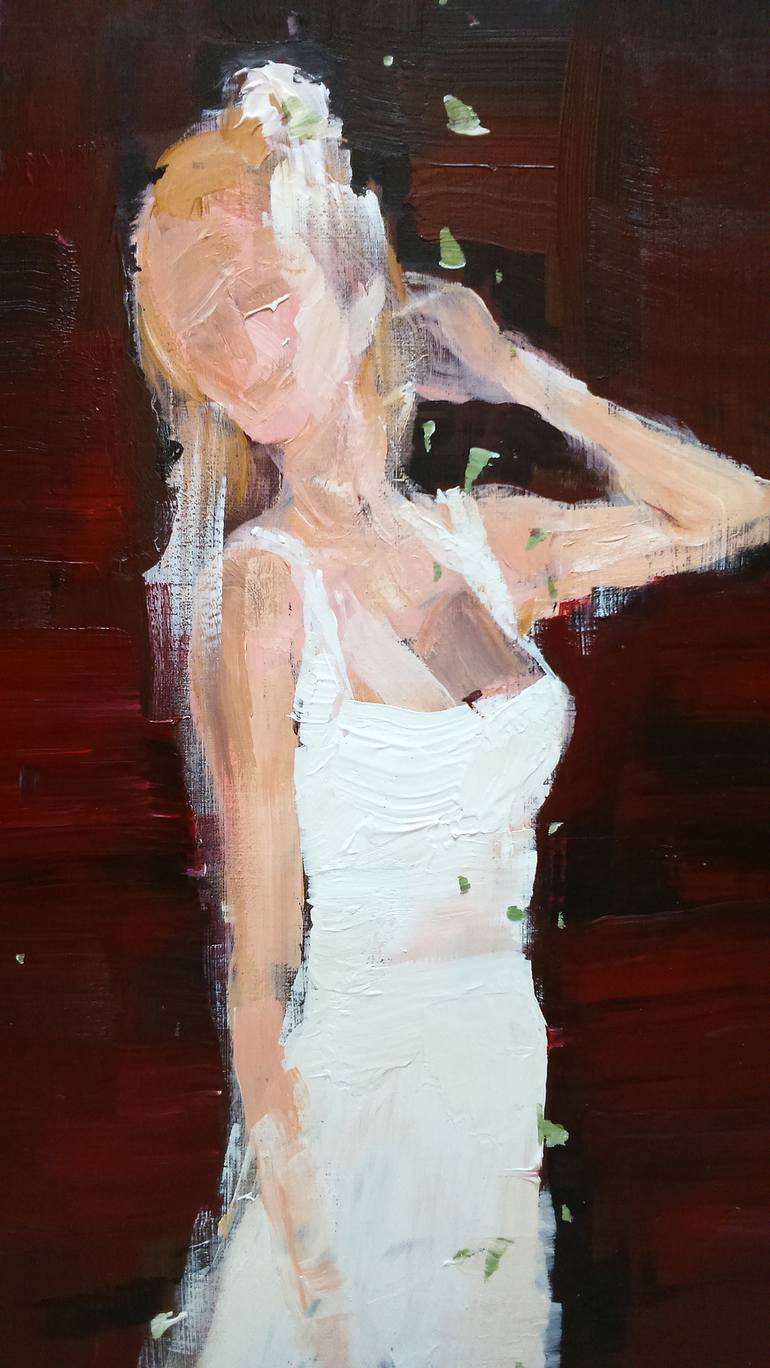 Original Figurative Women Painting by OSCAR ALVAREZ