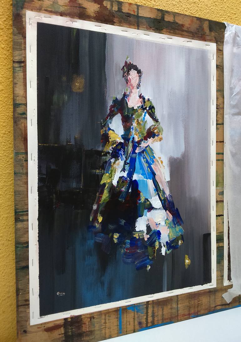 Original Figurative People Painting by Oscar Alvarez