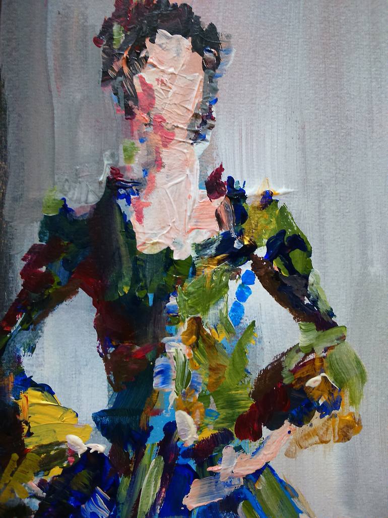 Original Figurative People Painting by Oscar Alvarez