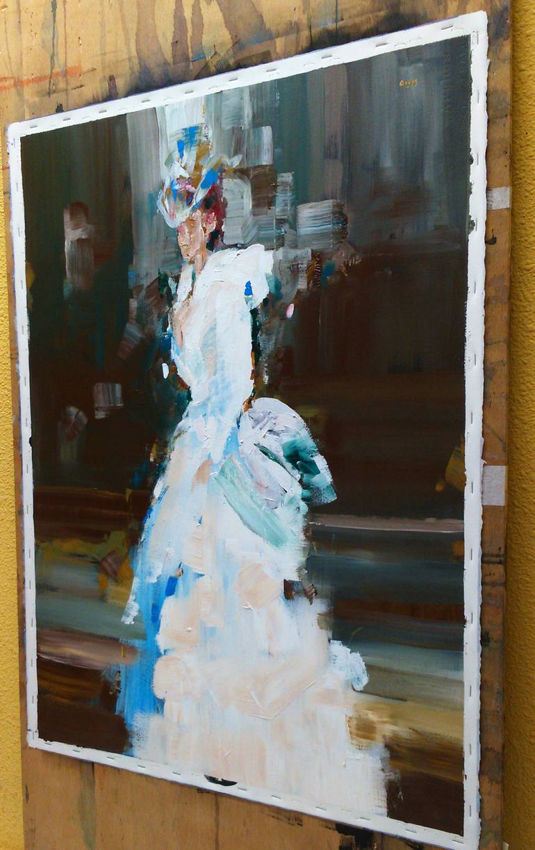 Original Figurative People Painting by Oscar Alvarez