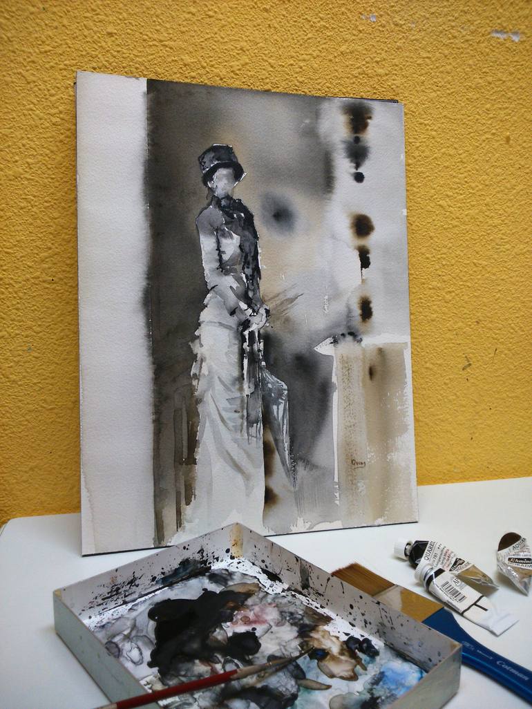 Original Figurative People Painting by Oscar Alvarez