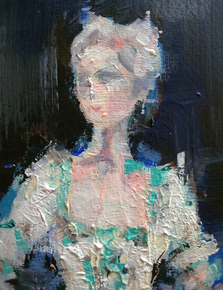 Original Figurative People Painting by Oscar Alvarez
