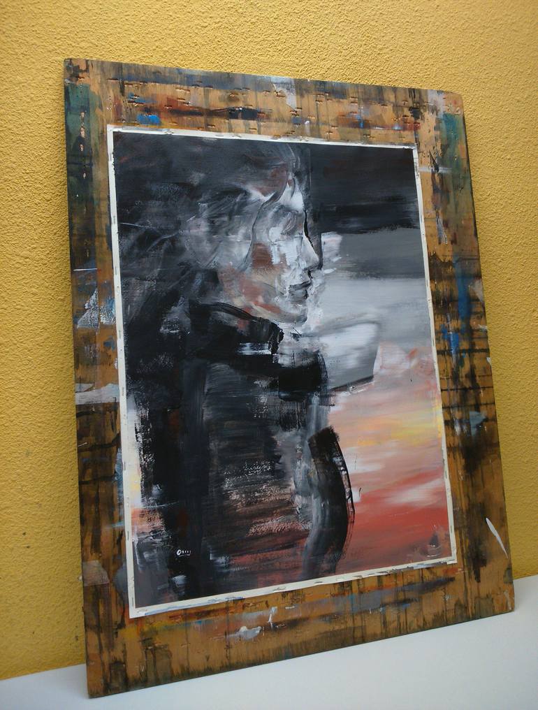 Original Figurative Portrait Painting by OSCAR ALVAREZ