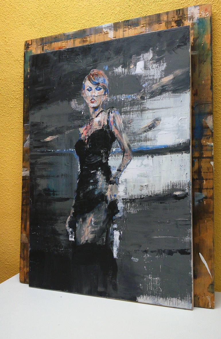 Original Figurative Portrait Painting by OSCAR ALVAREZ