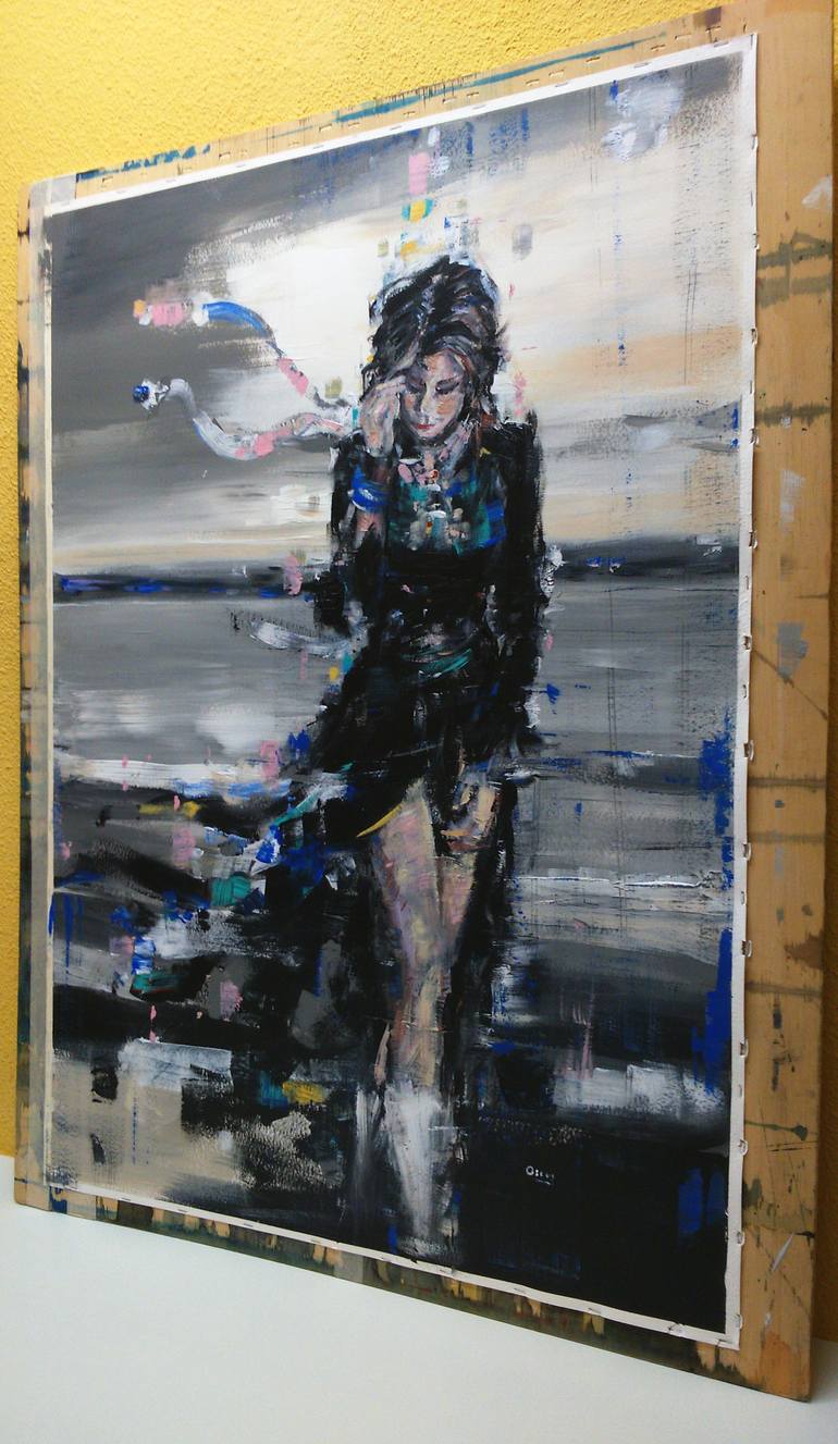 Original Figurative People Painting by Oscar Alvarez