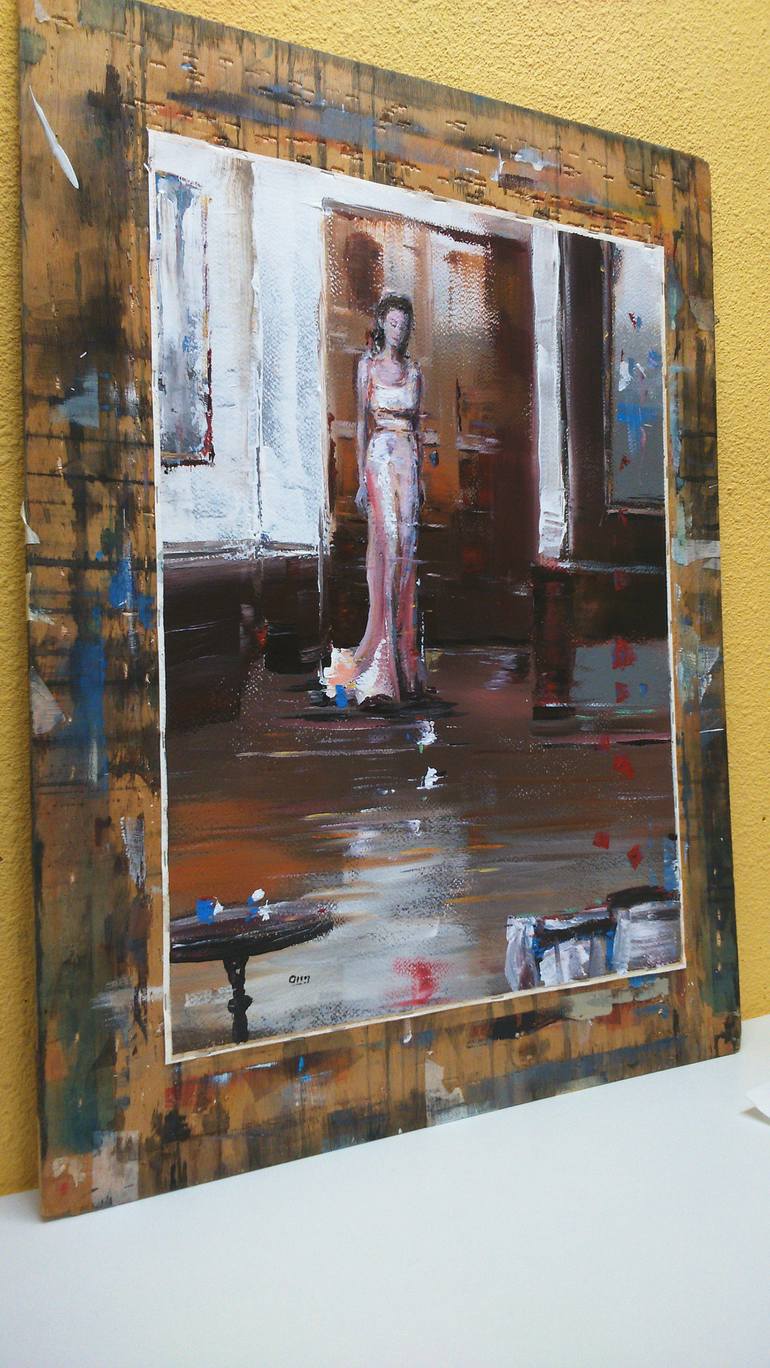 Original Figurative Portrait Painting by OSCAR ALVAREZ