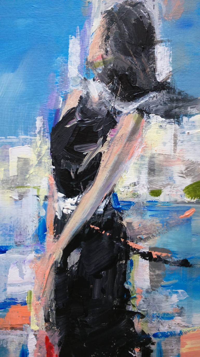 Original Figurative People Painting by Oscar Alvarez