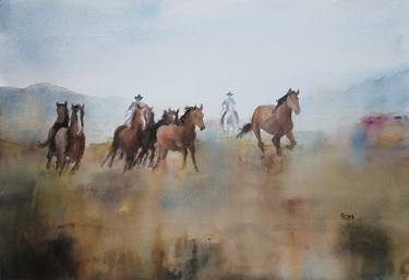 Print of Horse Paintings by OSCAR ALVAREZ