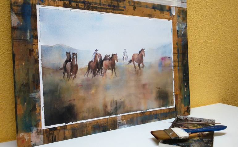 Original Horse Painting by OSCAR ALVAREZ