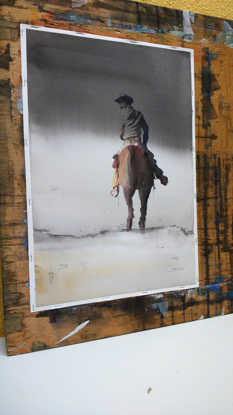 Original Figurative Horse Painting by Oscar Alvarez