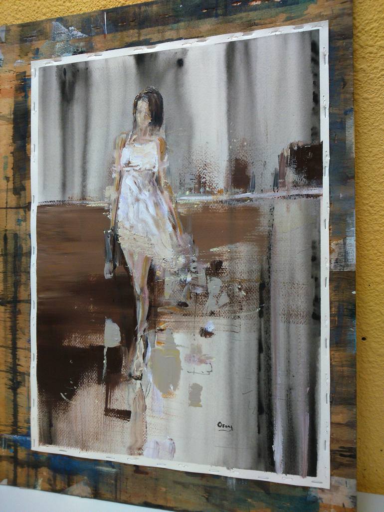 Original Figurative People Painting by Oscar Alvarez