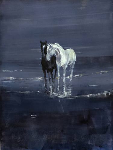Original Figurative Horse Paintings by OSCAR ALVAREZ