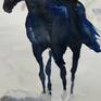 Scene inspired by the free life of the wild horses. Painted in watercolor on paper "Arches" 300 grs.