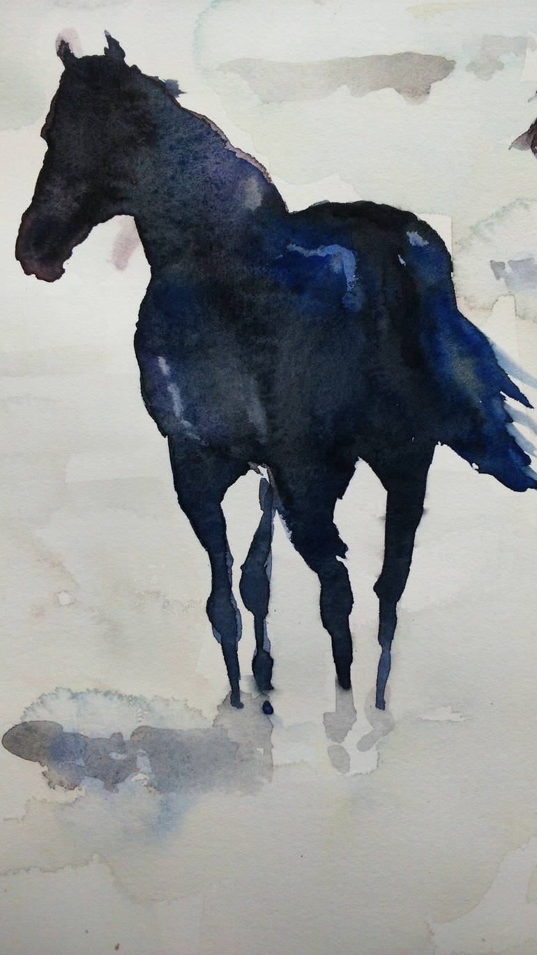 Original Figurative Horse Painting by Oscar Alvarez