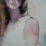 portrait of woman painted in watercolor on paper Fabriano of 300 grs.
    In all my paintings, I use materials and means of the highest quality, resistant to light and the passage of time.