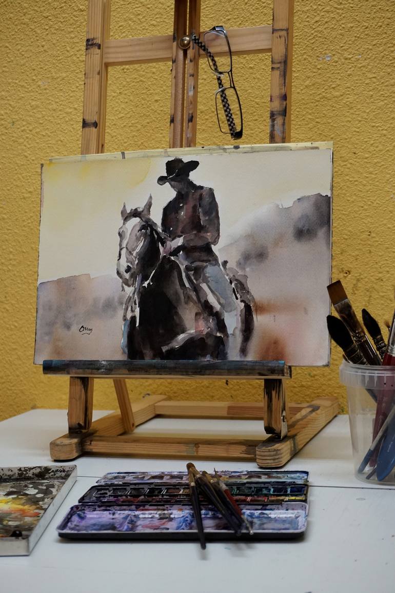 Original Horse Painting by OSCAR ALVAREZ