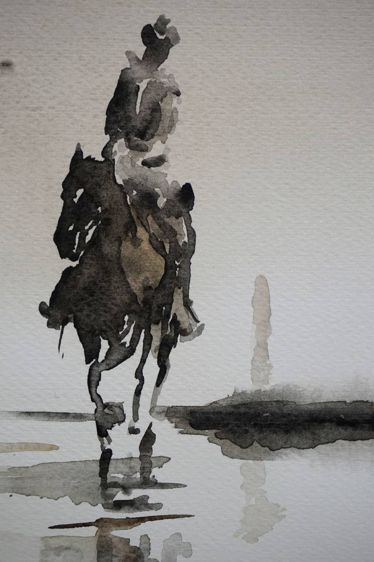 Original Figurative Horse Painting by OSCAR ALVAREZ