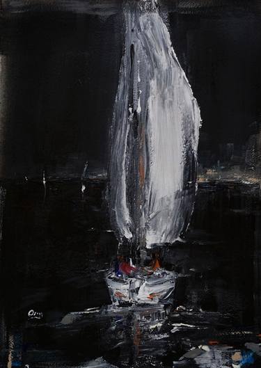 Print of Figurative Boat Paintings by OSCAR ALVAREZ