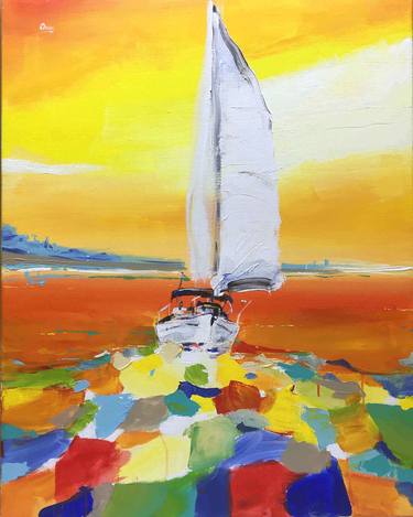 Original Boat Paintings by OSCAR ALVAREZ