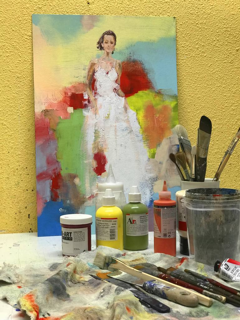 Original Figurative People Painting by Oscar Alvarez