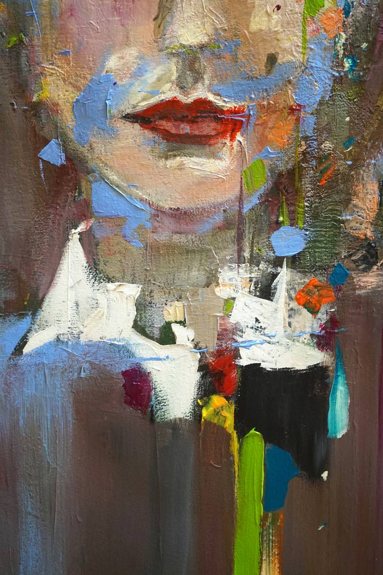 Original Figurative Portrait Painting by OSCAR ALVAREZ