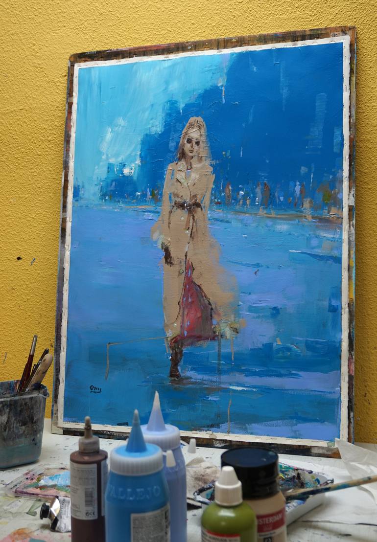 Original Figurative Portrait Painting by OSCAR ALVAREZ