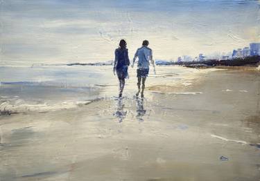 Print of Figurative Beach Paintings by OSCAR ALVAREZ