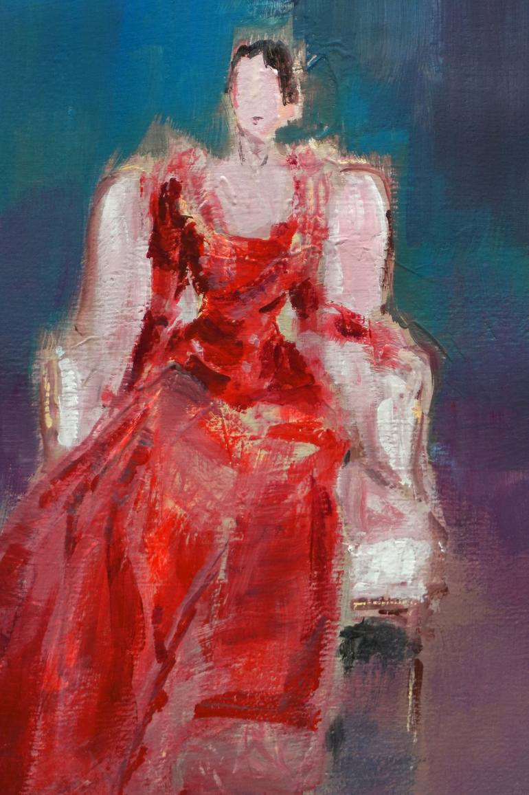 Original Figurative Portrait Painting by OSCAR ALVAREZ