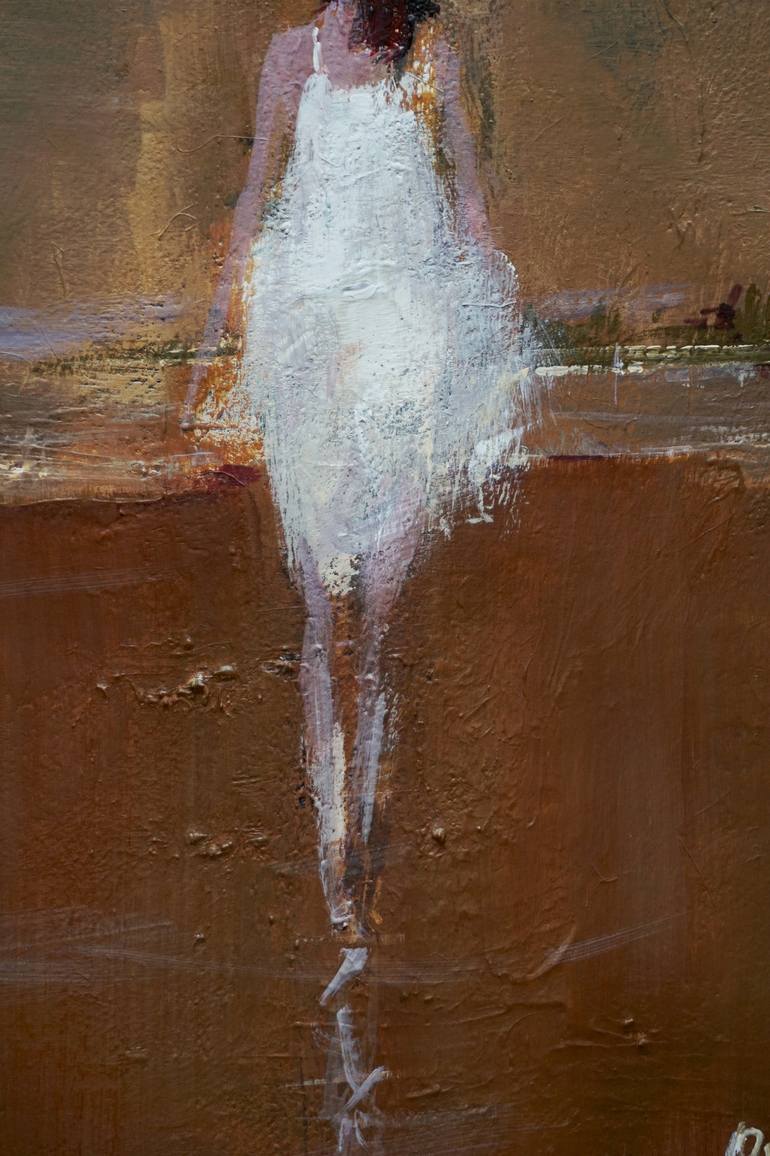 Original Figurative Beach Painting by OSCAR ALVAREZ