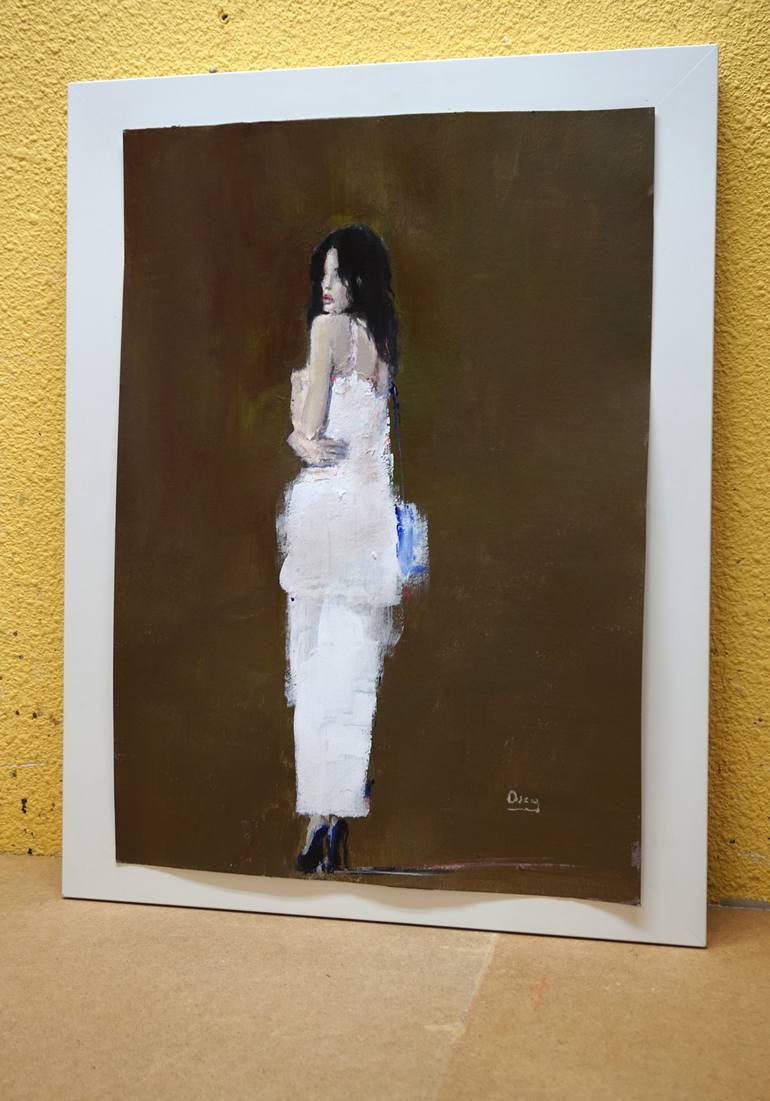 Original Figurative Portrait Painting by OSCAR ALVAREZ