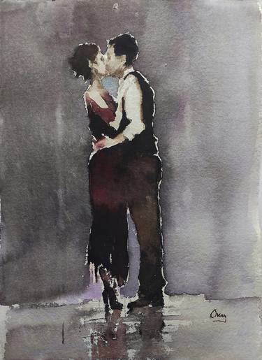 Print of Figurative Love Paintings by OSCAR ALVAREZ