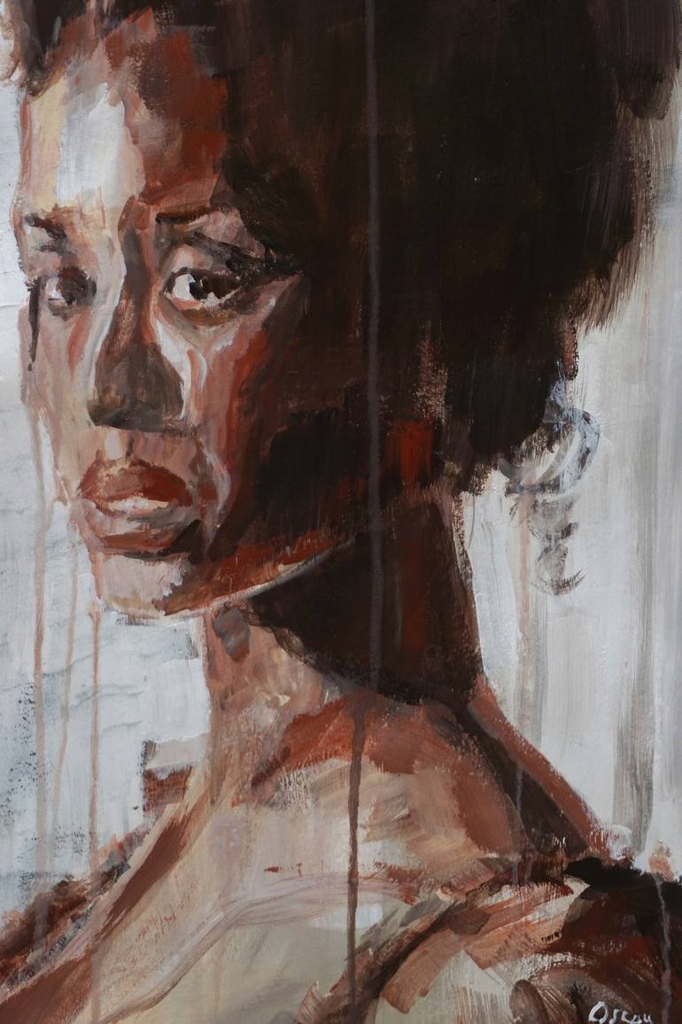 Original Figurative Portrait Painting by OSCAR ALVAREZ