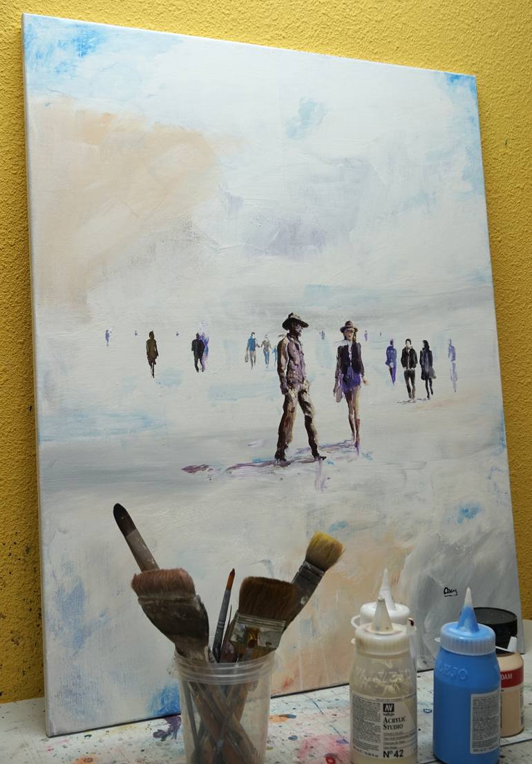 Original Figurative People Painting by Oscar Alvarez