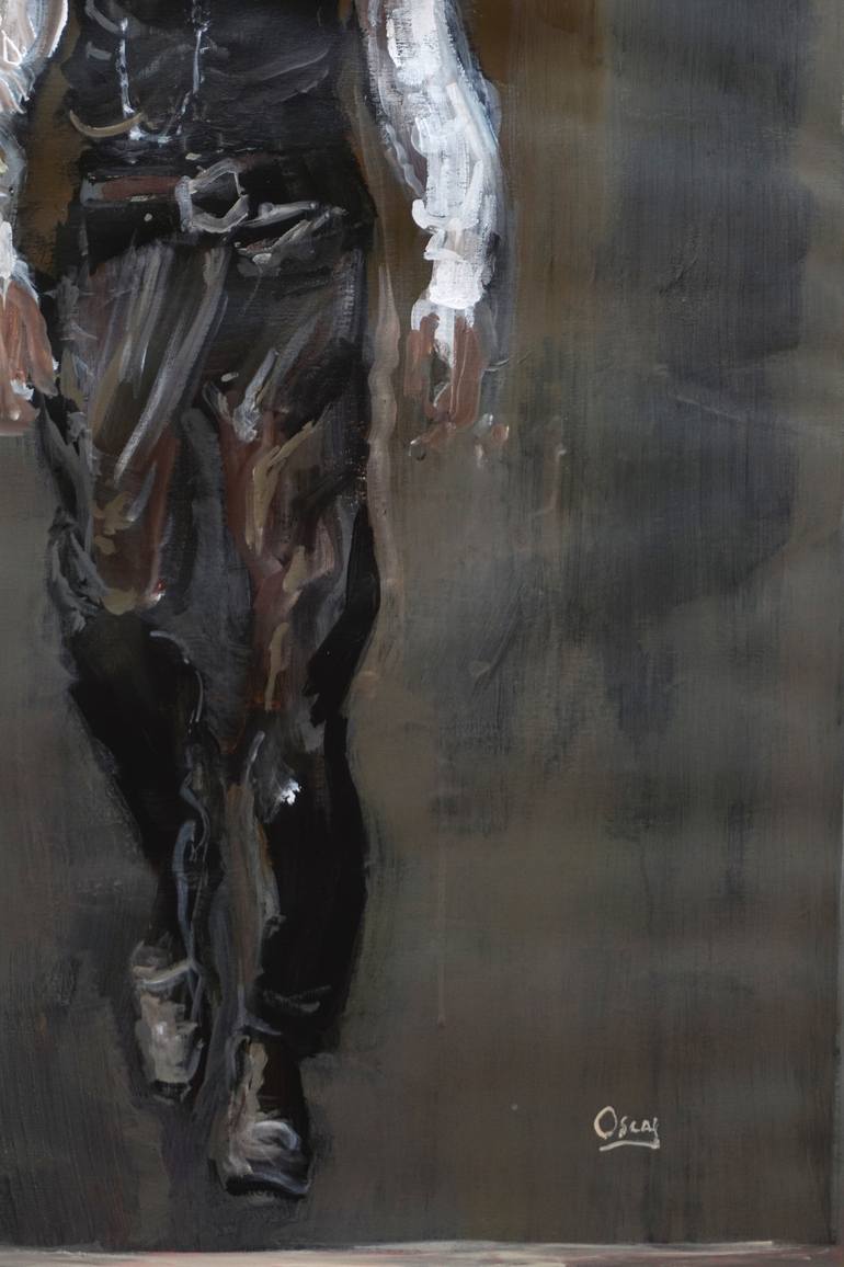 Original Figurative Portrait Painting by OSCAR ALVAREZ